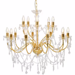 Caratterizzato da un design classico ed elegante, questo fantastico lampadario con cristalli e gocce scintillanti donerà sicu ...