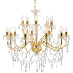 Vidaxl - Lampadario a 2 Livelli Dorato 15 Lampadine E14 46018