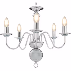 Colore: Argento Dimensioni: 50 x 45 cm (Diametro x A) Materiale: Metallo Alimentazione: 220-240 V Tipo di attacco: E14 Con 5 ...