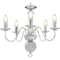 Candelabro Stile Anticato con 5 Lampadine E14 Elegante vari colori colore : argento