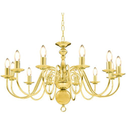 Lampadario Candelabro stile Anticato per 12 Lampadine E14 vari colori colore : Dorato