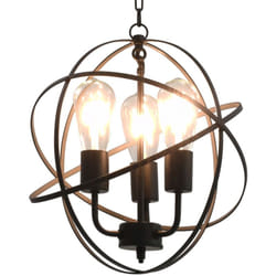 Vidaxl - Lampada Sferica a Sospensione Nera 3 Lampadine E27