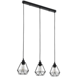 Vidaxl - Lampadario con Design Diamante Nero 3 Lampadine E27