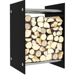 Porta Legna Nero 40x35x60 cm in Vetro Vidaxl 33567