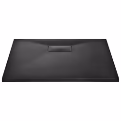vidaXL Piatto Doccia in SMC Nero 90x80 cm - Vista aggiuntiva 3