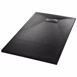 vidaXL Piatto Doccia in SMC Nero 120x70 cm - Vista aggiuntiva 2