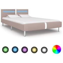 Vidaxl - Giroletto con led senza Materasso Cappuccino 135x190 cm