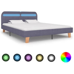 Giroletto led senza Materasso Grigio Chiaro 150x200 cm Tessuto Vidaxl