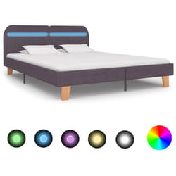 vidaXL Giroletto con LED senza Materasso Tortora 150x200 cm in Tessuto
