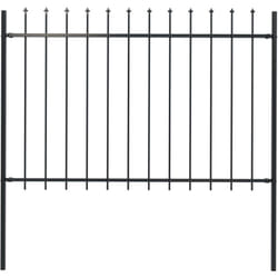 Recinzione Giardino con Punta a Lancia in Acciaio 1,7x1,2m Nera Vidaxl 85506