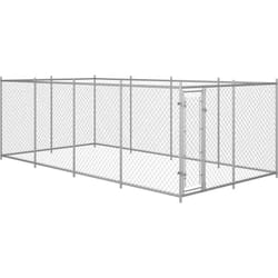 Canile da Esterno 8x4x2 m Acciaio zincato Resistente senza Tetto Argento