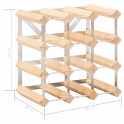 VidaXL 282468 scaffale per vino Acciaio, Legno - Vista aggiuntiva 5