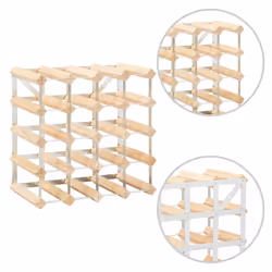 VidaXL 282469 scaffale per vino Acciaio, Legno - Vista aggiuntiva 4
