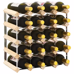 VidaXL 282470 scaffale per vino Acciaio, Legno