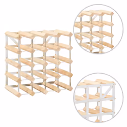 VidaXL 282470 scaffale per vino Acciaio, Legno - Vista aggiuntiva 4