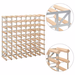 VidaXL 282471 scaffale per vino Acciaio, Legno - Vista aggiuntiva 4