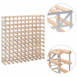 VidaXL 282472 scaffale per vino Acciaio, Legno - Vista aggiuntiva 4