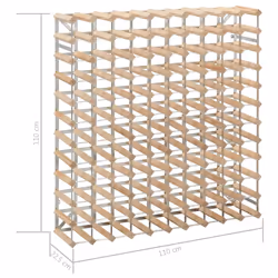 VidaXL 282472 scaffale per vino Acciaio, Legno - Vista aggiuntiva 5