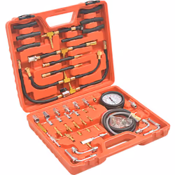 Il nostro kit professionale per testare la pressione della pompa di iniezione del carburante comprende adattatori multipli, t ...