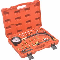 Il nostro kit professionale per testare la pressione della pompa di iniezione del carburante comprende adattatori, tubi, mors ...