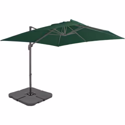 Questo parasole è caratterizzato da un robusto telaio in alluminio, una grande copertura resistente ai raggi UV e una base po ...
