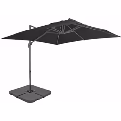 Questo parasole è caratterizzato da un robusto telaio in alluminio, una grande copertura resistente ai raggi UV e una base po ...