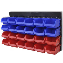 Pannelli Porta Attrezzi da Parete 2 pz Blu e Rosso Vidaxl 70272