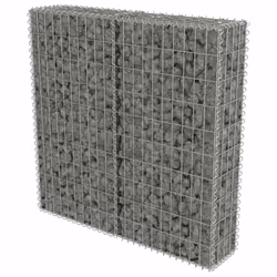 vidaXL Gabbione con Copertura in Acciaio Zincato 100x20x100 cm - Vista aggiuntiva 2