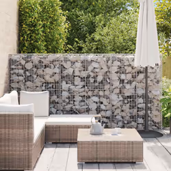vidaXL Gabbione con Copertura in Acciaio Zincato 300x50x150 cm - Vista aggiuntiva 3