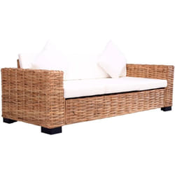 Vidaxl - Divano da Giardino a 3 Posti in Rattan Naturale