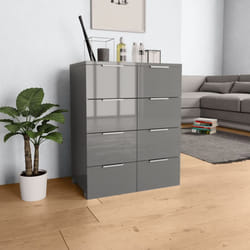 Credenza Grigio Lucido 60x35x80 cm in Legno Multistrato vidaXL24662