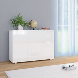 Credenza, Madia per salotto Moderna Bianco Lucido 107x35x80, 5 cm Vidaxl