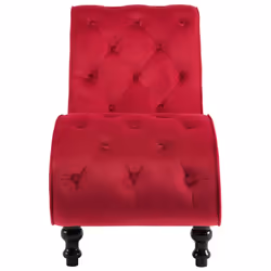 vidaXL Sdraio Rossa in Velluto - Vista aggiuntiva 3