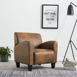Vidaxl - Poltrona Marrone in Similpelle Scamosciata design unico con angoli smussati