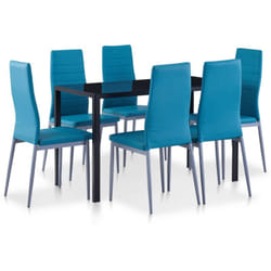 Set da Pranzo 7 pz Blu Vidaxl 246730