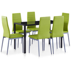 Set da Pranzo 7 pz Verde Vidaxl 43825