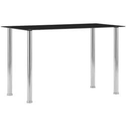 Vidaxl - Tavolo da Pranzo Nero 120x60x75 cm in Vetro Temperato