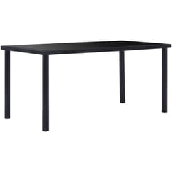 Tavolo da Pranzo Nero 160x80x75 cm in Vetro Temperato