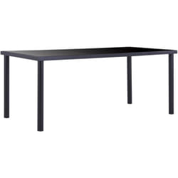Vidaxl - Tavolo da Pranzo Nero 180x90x75 cm in Vetro Temperato 22902