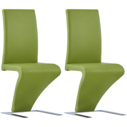 Sedie da Pranzo con Struttura a ZigZag 2 pz Verdi in Similpelle Vidaxl