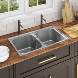 Lavandino, Lavello da Cucina Doppio con Filtro e Sifone in Acciaio Inox Vidaxl 95804