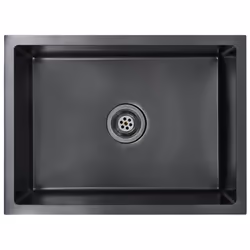 vidaXL Lavello da Cucina Lavorato a Mano Nero in Acciaio Inox - Vista aggiuntiva 2