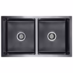 Lavello da Cucina Lavorato a Mano Nero in Acciaio Inoxcod mxl 103989 - Vista aggiuntiva 2
