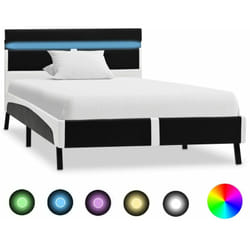 Giroletto con led Nero in Similpelle 180x200 cm dimensioni : 90 x 200 cm