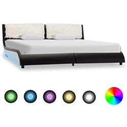 Vidaxl - Giroletto con led senza Materasso Nero e Bianco 180x200 cm