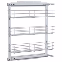 Cestino da Cucina in Rete a 3 Livelli Argento 47x15,5x55,5 cmcod mxl 104223 - Vista aggiuntiva 2