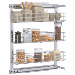 Cestino da Cucina in Rete a 3 Livelli Argento 47x15,5x55,5 cmcod mxl 104223 - Vista aggiuntiva 3