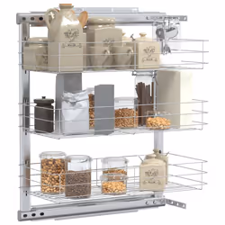 Cestino da Cucina in Rete a 3 Livelli Argento 47x25x56 cmcod mxl 83040 - Vista aggiuntiva 3