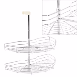 vidaXL Cestello Metallico a 2 Livelli Argento Rotabile 180° 75x38x80cm - Vista aggiuntiva 2
