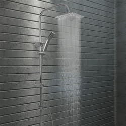 Set per Doccia a Doppio Soffione con Doccetta Acciaio Inox Vidaxl 26501
